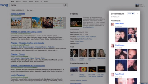 Bing risultati social